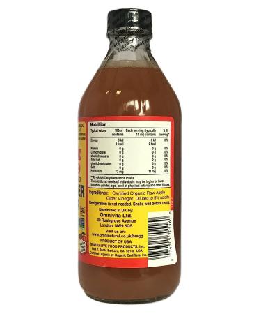 Bragg Organic Raw Apple Cider Vinegar 16 Fl Oz - Pure & Unfiltered - Buy Online on SooperMarket.com
