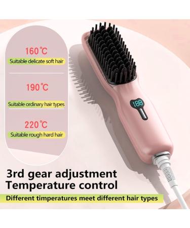 TOPINCN Hair Straightener Brush - 2-in-1 Electric Hot Comb with 11 Temperature Settings | Portable Anti-Scald Straightening Brush for Travel - Buy Online on SooperMarket.com