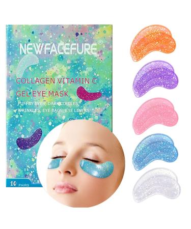 Under Eye Patches for Puffy eyes 10Pairs eye gel pads for Dark Circles and Puffiness Hyaluronic Acid Eye Pads for Wrinkles Anti Aging Eye Bags Moisturizing Natural Plants vitamin C Gifts for Women