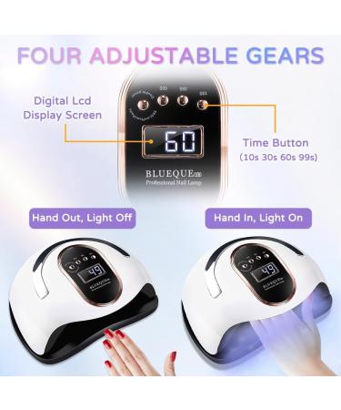 Buy UV LED Nail Lamp 168W - Quick Drying Nail Dryer with 4 Timer Settings & LCD Touch Screen - Compatible with All Gel Types (White - Buy Online on SooperMarket.com