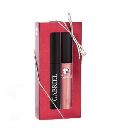 Gabriel Cosmetics Natural Lip Gloss - Paraben, Vegan, Gluten, Cruelty-Free - Infused with Jojoba Seed Oil and Aloe - Long Lasting - .27 fl oz (Nectar Gloss/Black Mascara) - Buy Online on SooperMarket.com