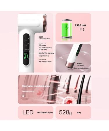 Cordless Hair Dryer 200W Fast Hair Drying Hot Cold Hair Dryer with USB Rechargeable Portable Blow Dryer for Dormitory Students Travel (US Plug) US Plug White - Buy Online on SooperMarket.com