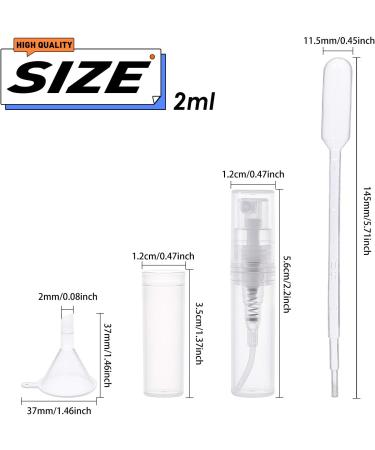 BENECREAT 80PCS Mini Spray Bottles - 2ml Clear Plastic Perfume Bottles with 6 Pipettes Funnels & Pumps for Travel - International Shipping Available - Buy Online on SooperMarket.com