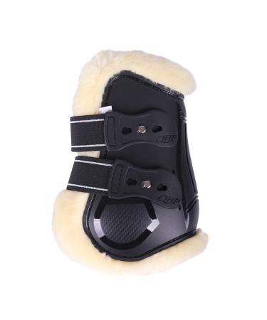 QHP fetlock boots Ontario with faux fur lining and quick fasteners (Warmblood Black) Warmblood Black
