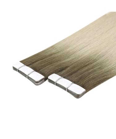 Youngsee Virgin Tape Extensions - 50cm Balayage Real Hair Invisible Light Brown Ombre #9A/10/800 - 5pcs 12.5g - Buy Online on SooperMarket.com