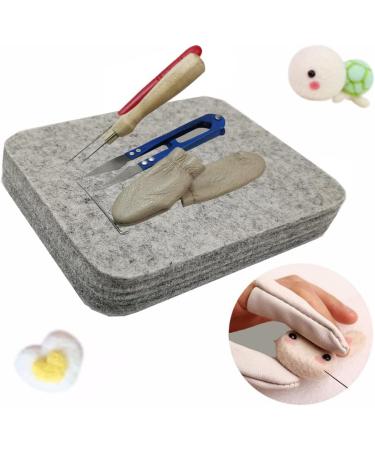 Wool Needle Felting Pad with Leather Finger Guards - Eco-Friendly 6x6 inch Base for Precision Projects - Buy Online on SooperMarket.com