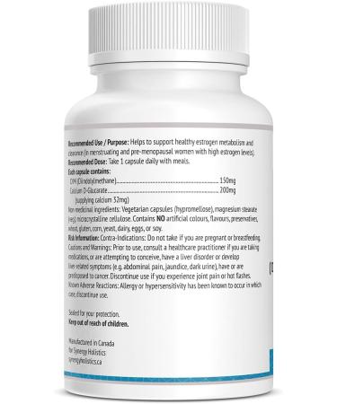 Synergy Holistics DIM Synergy - Dim Supplement with Calcium D-Glucarate Supports Desirable Estrogen Metabolism and Clearance Hormone Balance Supplement for Women 150mg DIM & 200mg Calcium D-Glucarate - 60 Veg Caps - Buy Online on SooperMarket.com