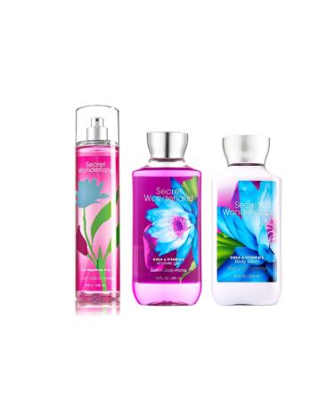 3 Piece Bath & Body Works Secret Wonderland Fragrance Gift Set- Body Lotion  Shower Gel  and Fragrance Mist (Secret Wonderland)