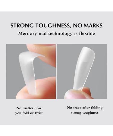 500PC Long Coffin Nail Tips - Ballerina Full Cover Press On Nails | 10 Sizes for DIY Nail Salon - Buy Online on SooperMarket.com