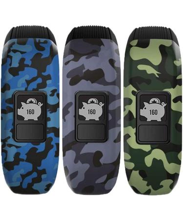 iBREK Silicone Stretchy Replacement Bands for Garmin Vivofit jr/jr 2/3 - Small 3 Pack Blue&Green&Gray Camo - Kids Boys Girls Watch Bands - Buy Online on SooperMarket.com