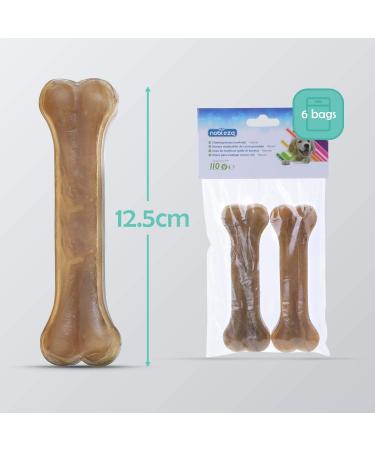 Nobleza Natural Beef Chewing Bones for Dogs - 12 Pieces of 12.5cm Protein-Rich Dog Bones for Large Breeds - Buy Online on SooperMarket.com
