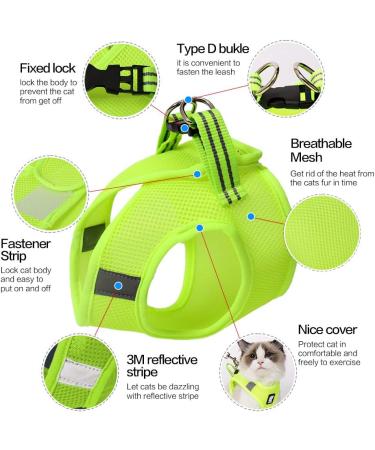 Ultra-Light Adjustable Cat Dish & Escape Protection Vest for Kittens and Puppies - Padded Running Jacket (Fruit Green) | 1 Pack - Buy Online on SooperMarket.com