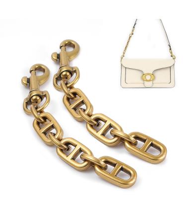 CANDYHONEY 2 Pcs Women Purse Strap Extender for Coach Tabby Swinger Shoulder Strap Extender Bag Short Chain (2 pack Antique Gold)