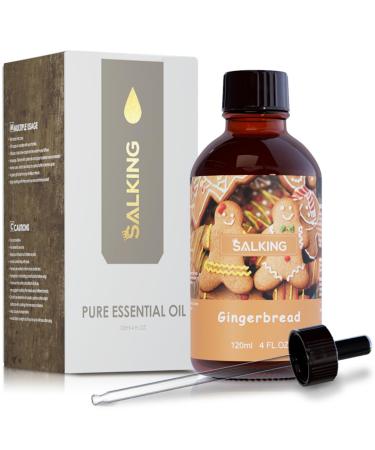 SALKING Gingerbread Essential Oil 120ml Premium Essential Oils for Diffuser Candle Scents for Candle Making Soap Making Supplies Diffuser Oil Scents Holiday Gifts