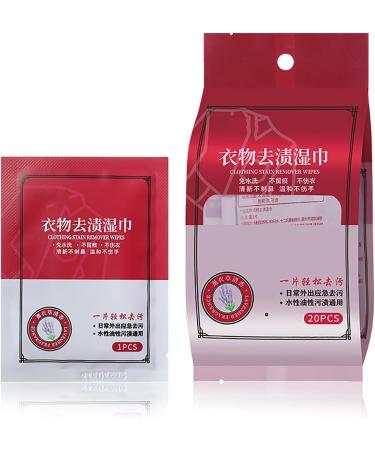 Clothing Stain Removal Wet Wipes Individual Wrapped Cleaning Wipes 20 Pcs/Pack (1box)