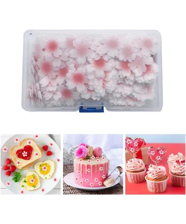 Hpory Edible Flower Cupcake Toppers 100 Pcs Cherry Blossoms Cake Topper Glutinous Rice Paper Happy Birthday Cake Toppers Flowers Cake Decorations for Birthday Wedding Celebration Party - Buy Online on SooperMarket.com