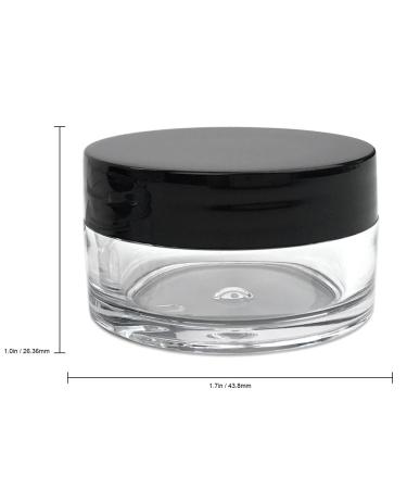 Beauticom 20g/20ml Acrylic Round Clear Jars with Black Lids - Ideal for Lip Balms, Creams, Makeup, Cosmetics - 12 Piece Set - Buy Online on SooperMarket.com