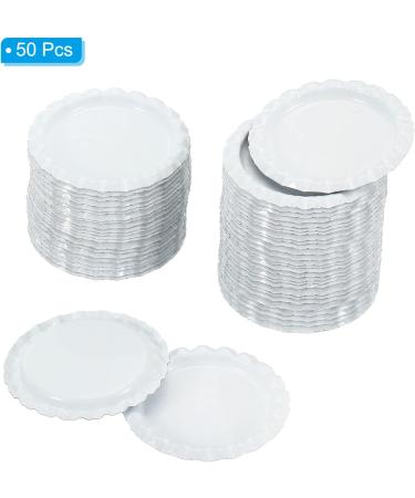 PATIKIL 1 Inch Flat Decorative Bottle Caps 50 Pack Craft Bottle Pendant Trays Double Sides Printed for DIY Pendants Craft Scrapbooks White - Buy Online on SooperMarket.com