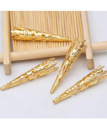 ARTIBETTER 100pcs Flower Bead Caps - Tibetan Style Metal Filigree Cones for DIY Jewelry Making (Golden) - Buy Online on SooperMarket.com
