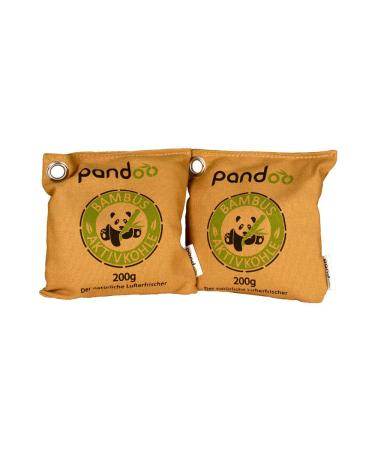 Pandoo air freshener made of bamboo (2 pieces each 200 g) of course with activated carbon - air purifier dehumidifier freshener and smell remover for apartment and car 2 x 200g