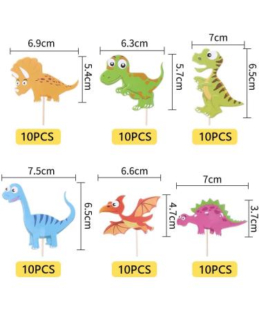 60 Pieces Dinosaur Cupcake Toppers Picks for Kids Birthday Party and Baby Shower Cake Decoration - Buy Online on SooperMarket.com