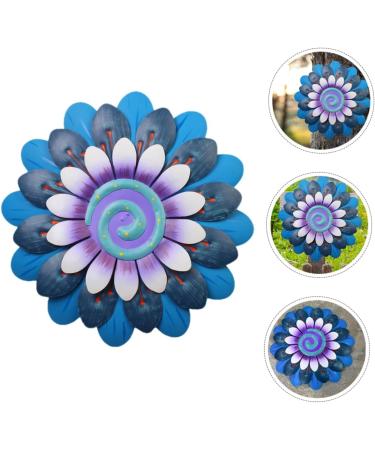 Kisangel Sunflower Decoration Floral Wall Decor Wall Decorations Flower Wall Art Decorative Flower Outdoor 3d Blue 29.50X29.50X3.00CM - Buy Online on SooperMarket.com