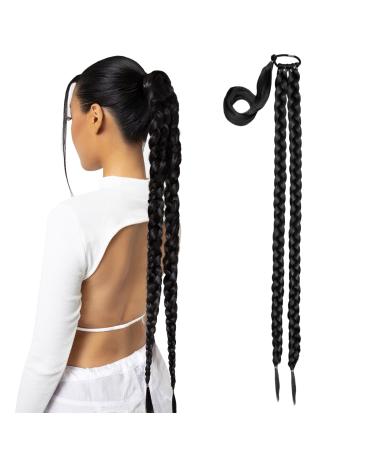 Lullabellz Extra AF Double Up Hair Braid 34-Inch Length Natural Black Extra AF Double Up Braid Natural Black