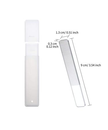 Crystal Glass Nail Shiner Set with Nano Nail File - 4 Pieces, White and Black Flat End - Includes Case for Natural Nails - Buy Online on SooperMarket.com