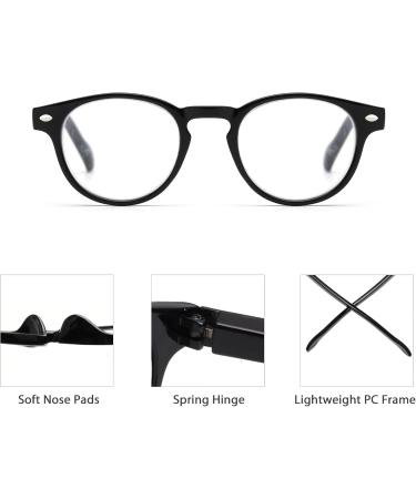 JM 4 Pack Vintage Round Spring Hinge Reading Glasses for Men & Women +1.0 Mixed Color Set - Buy Online on SooperMarket.com