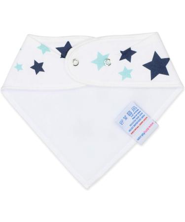 Dotty Fish Organic Cotton Baby Bandana Bibs - Blue Stars | Super Absorbent Teething Bibs for Boys, Girls, Unisex - Buy Online on SooperMarket.com