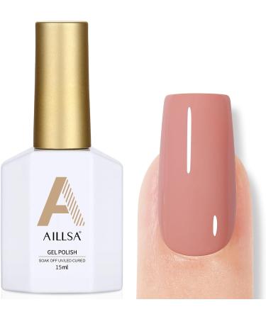 AILLSA Nude Gel Nail Polish 15 ML - Red Nude Color Gel Varnish | Soak Off UV/LED | Autumn & Winter Shade | Salon & Home Use - Buy Online on SooperMarket.com