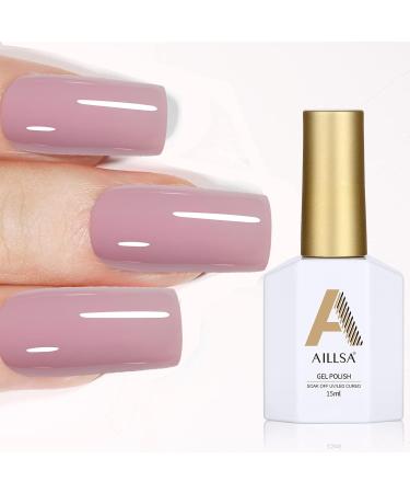 AILLSA Nude Gel Nail Polish 15 ML Color Gel Polish Gel Nail Varnish Soak Off UV/LED Nail Lamp Autumn & Winter Color Nail Polish Salon & Home Use Dusty Rose