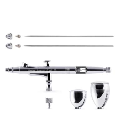 Gaahleri Airbrush Kit  Airbrush Gun Dual-Action Gravity 1/2 & 1/4 oz Fluid Cup  0.35 & 0.5 mm Needle  Cost-Effective Air Brush Set Makeup Nail Art Painting Model Coloring Cake Decor