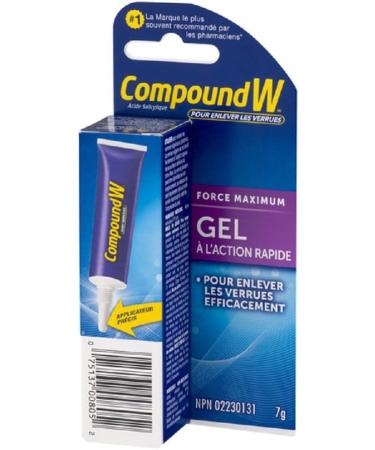 Compound W Wart Remover Salicylic Acid Maximum Strength Fast Acting Gel - 7ml - For Treatment & Common/Plantar Wart Removal - Buy Online on SooperMarket.com