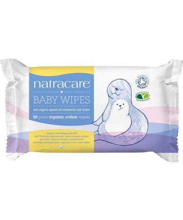 Natracare Baby Wipes with Organic Chamomile Apricot and Sweet Almond Oil 50 Wipes