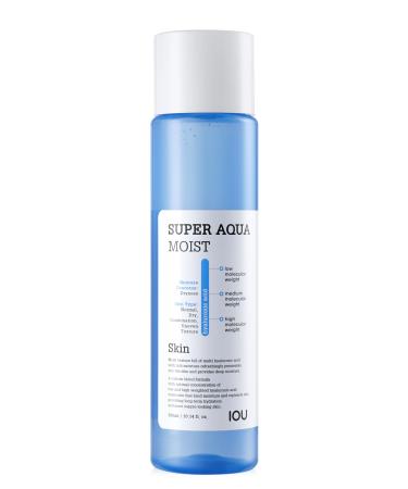 WELCOS IOU Super Aqua Moist Skin | Intensive Moisturizing Toner for Long-Lasting Hydration | Soothing & Nourishing with Hyaluronic Acid | Hydrating Bomb | Korean Skin Care | 300ml / 10.14 Fl. oz