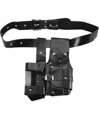 Professional Hair Care Styling Tools Waist Bag - PU Leather Hairdressing Pouch for Barber Scissors and Combs with Removable Belt (Black) - Buy Online on SooperMarket.com