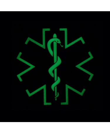 Glow Dark Black PVC EMS EMT Paramedic Morale Patch - Tactical Touch Fastener - Buy Online on SooperMarket.com