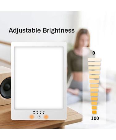 Light Therapy Lamp 10000 Lux UV-Free LED White Warm Light with Adjustable Brightness 4 Timer and 360 Rotatable Stand White - Buy Online on SooperMarket.com
