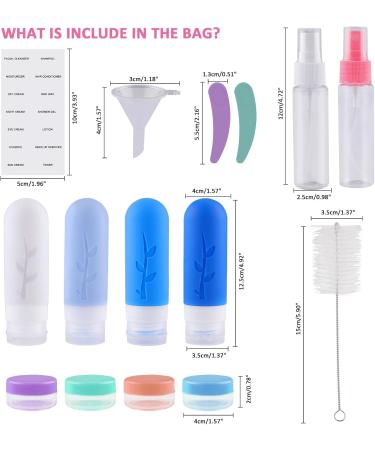 Travel Bottles Set - 16 Silicone BPA-Free 90ml Bottles for Easy Travel Packing - Buy Online on SooperMarket.com