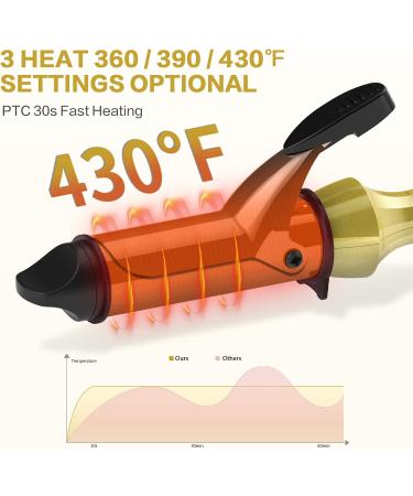 1 1/4 Inch Mini Travel Curling Iron - Dual Voltage 3 Temperatures Rapid Heating Titanium Wand - Buy Online on SooperMarket.com