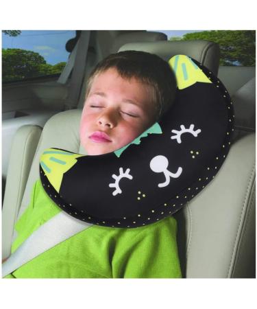 Car Seat Belt Cover for Kids Soft Comfort Seat Belt Shoulder Pad Safety Shoulder Strap Cushion Shoulder Protector Travel Pillow Head Neck Support Universal Fit Car Accessories for Children Boys Girls Black