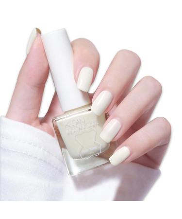 TBeautfave Milky White Nail Varnish Nude Nail Polish Quick Dry Long Lasting Nail Polish Non-Toxic Nail Polishes Breathable No Need Cure Nail Polish Nail Varnish at Home Manicure 31 Cream White