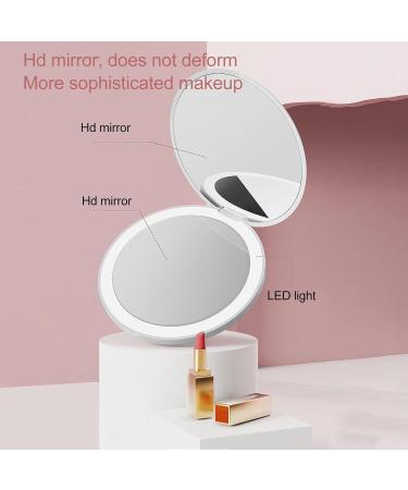 LED Lighted Travel Makeup Mirror Round LED Pocket Mirror Portable Foldable Mini LED Lighted Pocket Makeup Mirror for Travel - Buy Online on SooperMarket.com