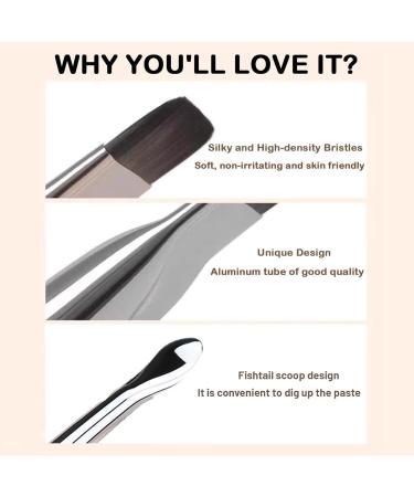 Irikdescia Flat Foundation Brush for Liquid Makeup Fishtail Shape Ultra Thin Makeup Brush Angled Liquid Foundation Brush for Liquid Creamy Concealer Brush - Buy Online on SooperMarket.com