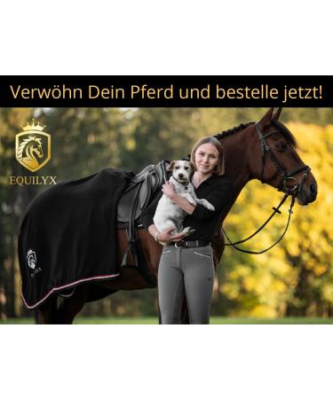 Equilyx Sweat Ceiling Horse Blanket | Perfect Fit Fleece | Moisture Absorbing Breathable Warming Transport Blanket (Black 145) - Buy Online on SooperMarket.com