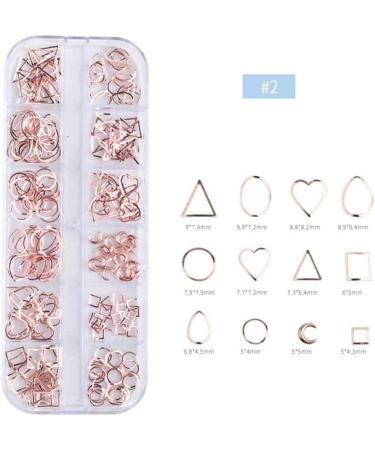 Artistic Nail Studs Rose Gold Hollow Nail Stickers Nail Art DIY Geometry Circle Decoration Manicure Decor Nail Art Christmas - Buy Online on SooperMarket.com