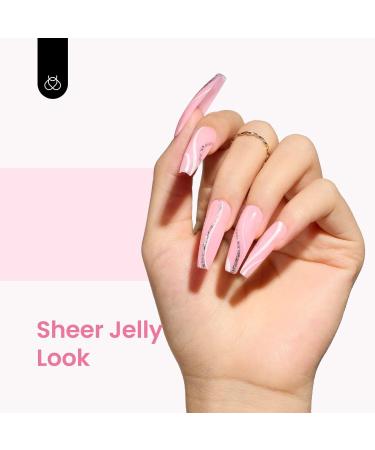 Beetles Jelly Gel Nail Polish in Translucent Sheer Pink - 15ml - Buy Online on SooperMarket.com