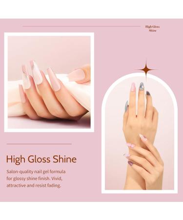 Maykawe Gel Nail Polish Set with 48W Nail Lamp - 6 Nude, Gray, Pink, Purple Colors - Base Top Coat, Manicure Tools - Shellac Nail Art Kit for Beginners - Home Salon Starter Kit - Buy Online on SooperMarket.com