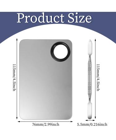 Stainless Steel 2 in 1 Makeup Mixing Palette Set with Spatula - Perfect for Foundation, Eye Shadow, and Nail Art - Buy Online on SooperMarket.com